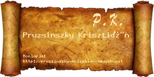 Pruzsinszky Krisztián névjegykártya