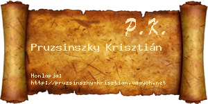 Pruzsinszky Krisztián névjegykártya